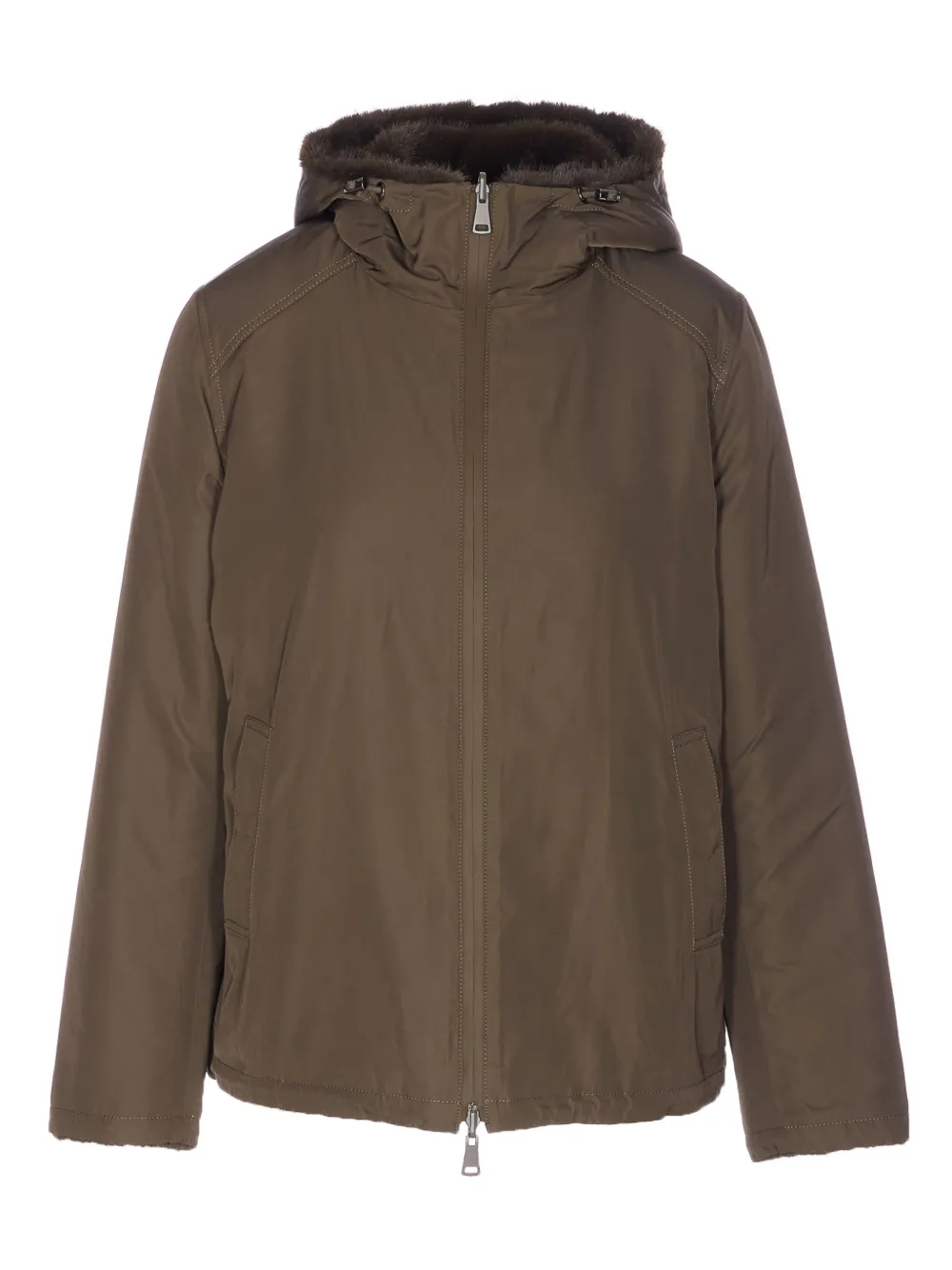 LOU ANDREA reversible hooded jacket | Brown | Image 1