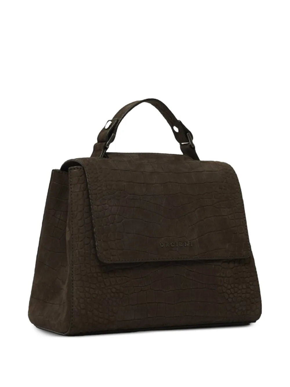 Orciani sac à main Sveva effet croco petit format | marron | Image 1