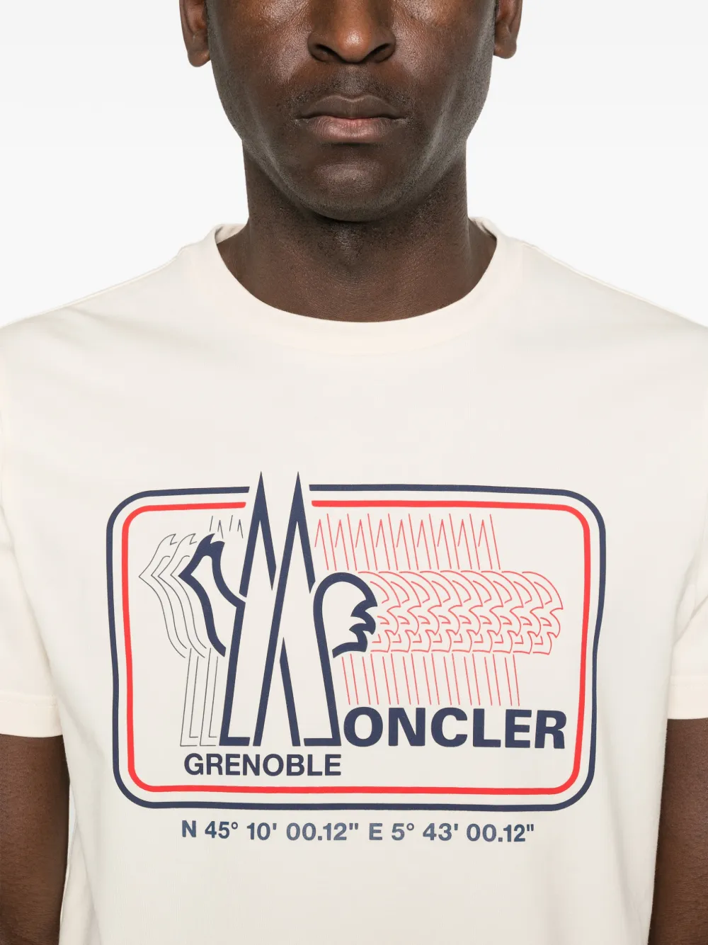 Moncler Grenoble T-shirt met logoprint Beige
