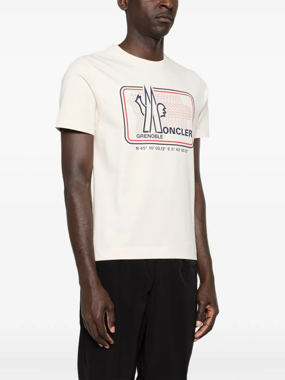 Moncler Grenoble T-shirt met logoprint Beige