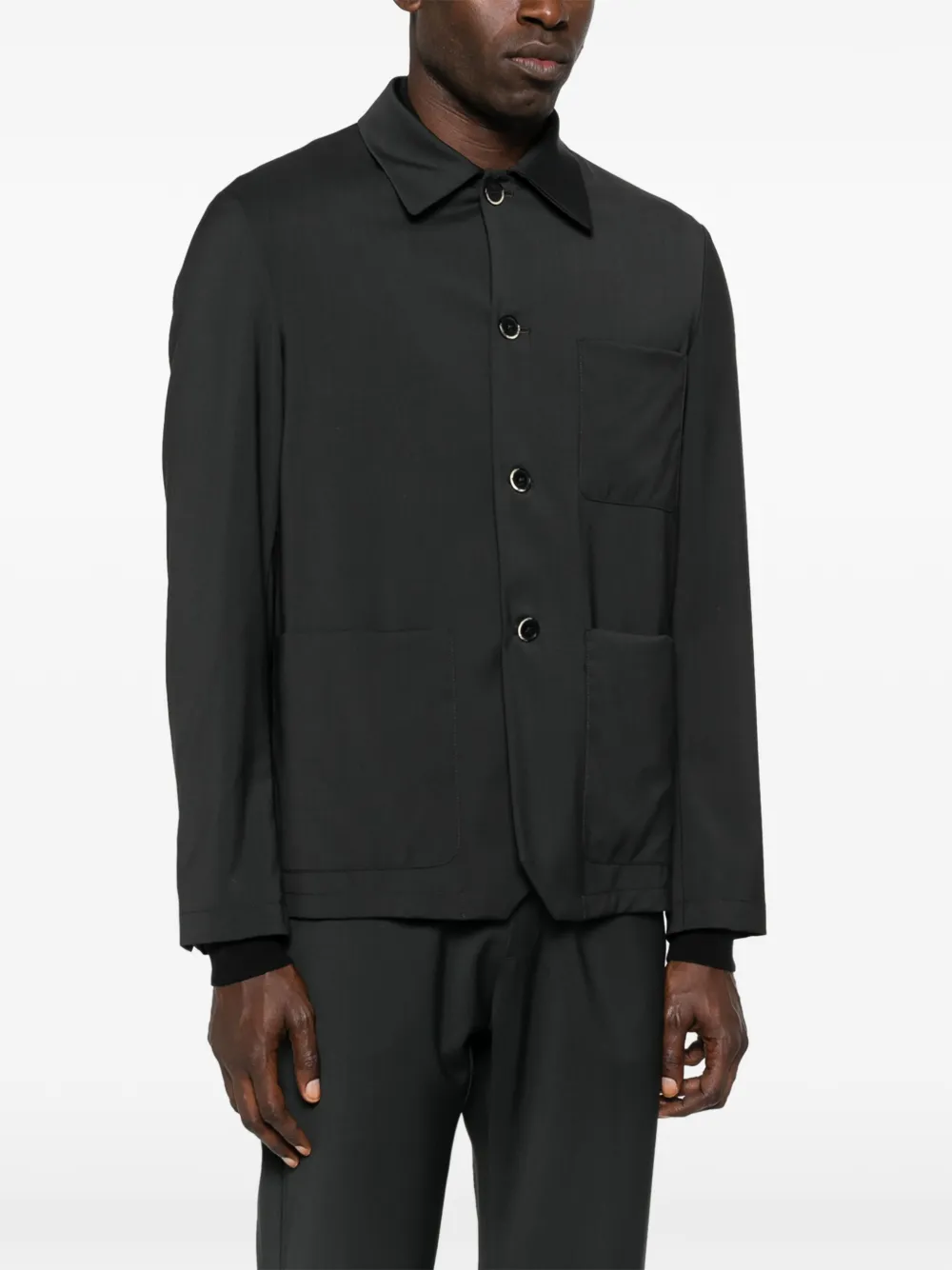  Barena Button-down Overshirt - Black 