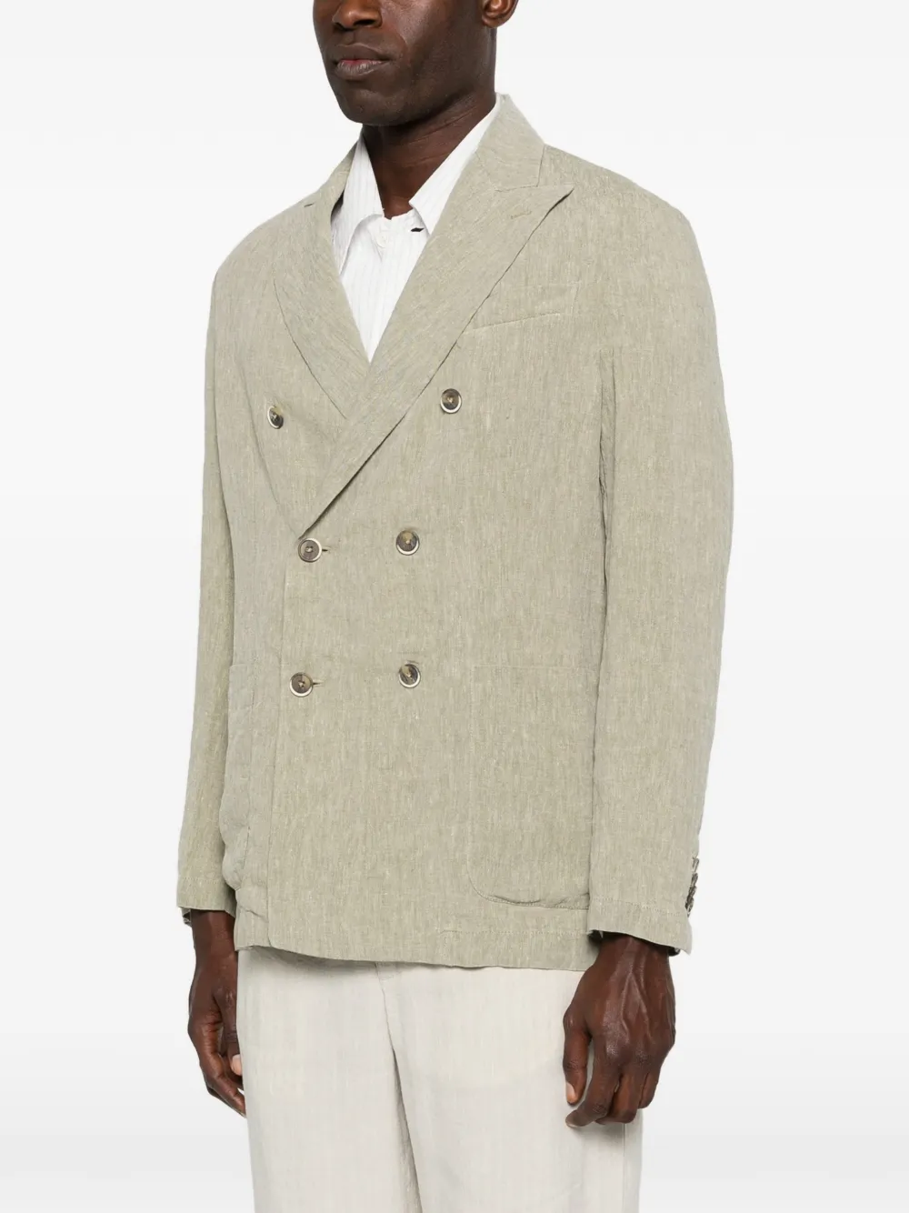  Barena Double-breasted Blazer - Green 