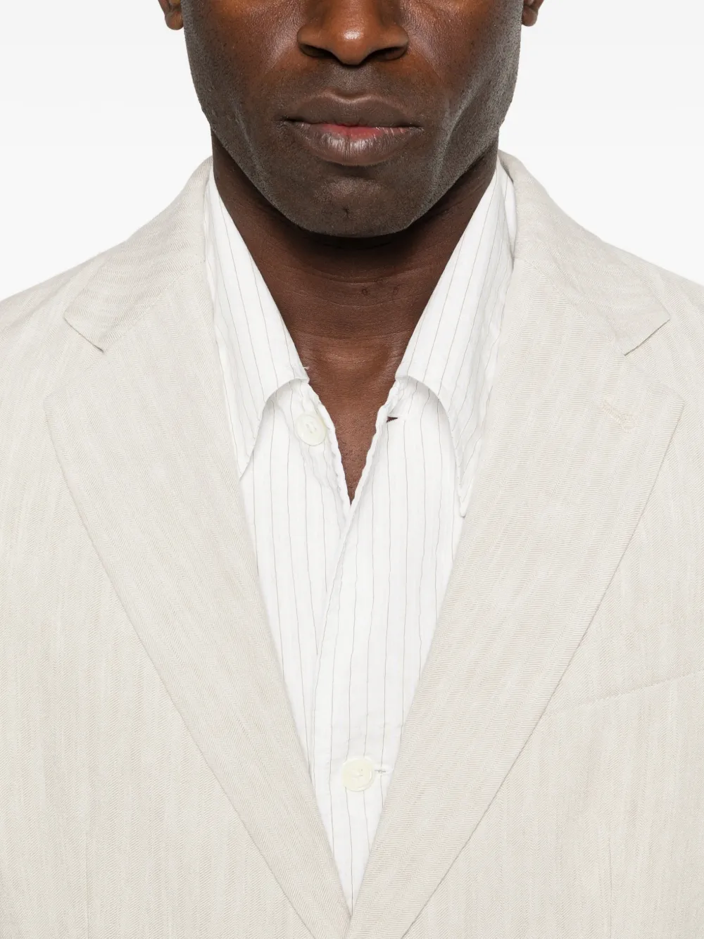 Barena Blazer met visgraatpatroon Beige