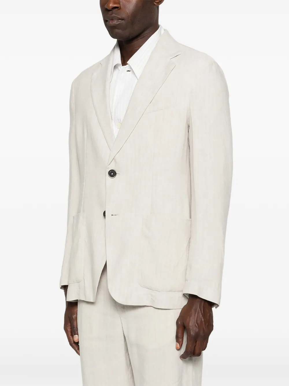  Barena Herringbone Single-breasted Blazer - Neutrals 