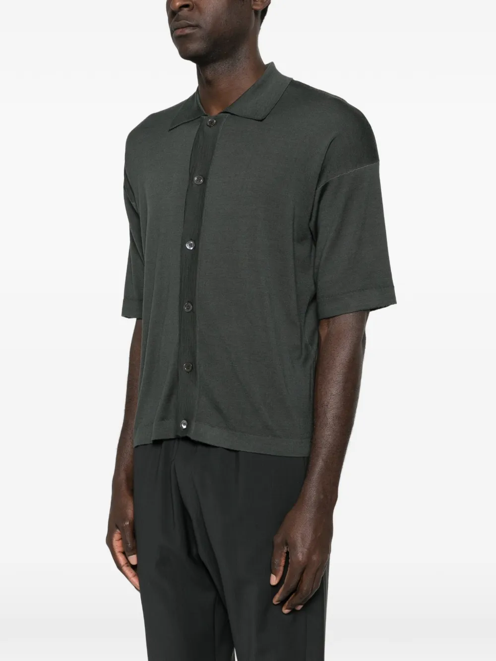  Barena Doni Button-down Fine-knit Shirt - Grey 