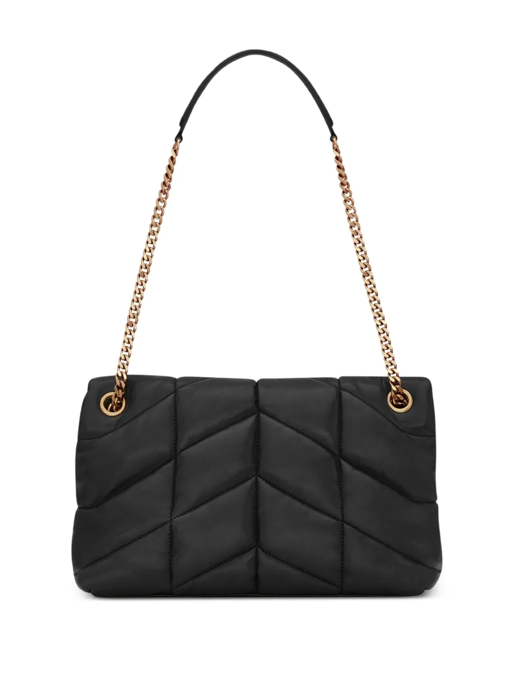 Saint Laurent Kleine gewatteerde schoudertas met monogram - Zwart