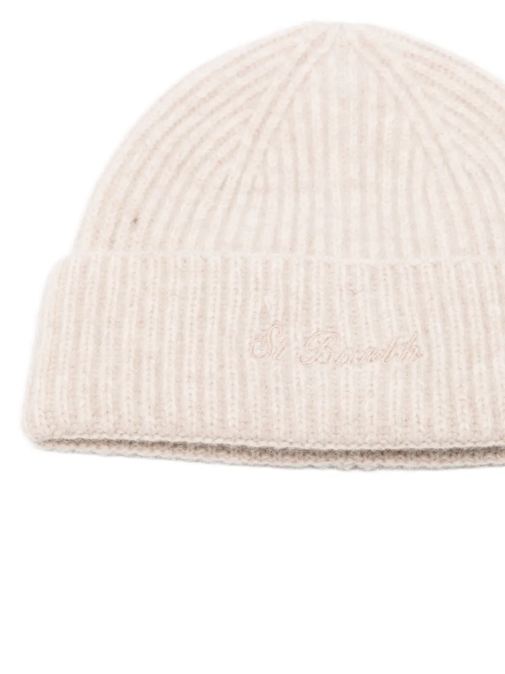 Mc2 Saint Barth Moss Ribbed-logo Beanie Hat In Green