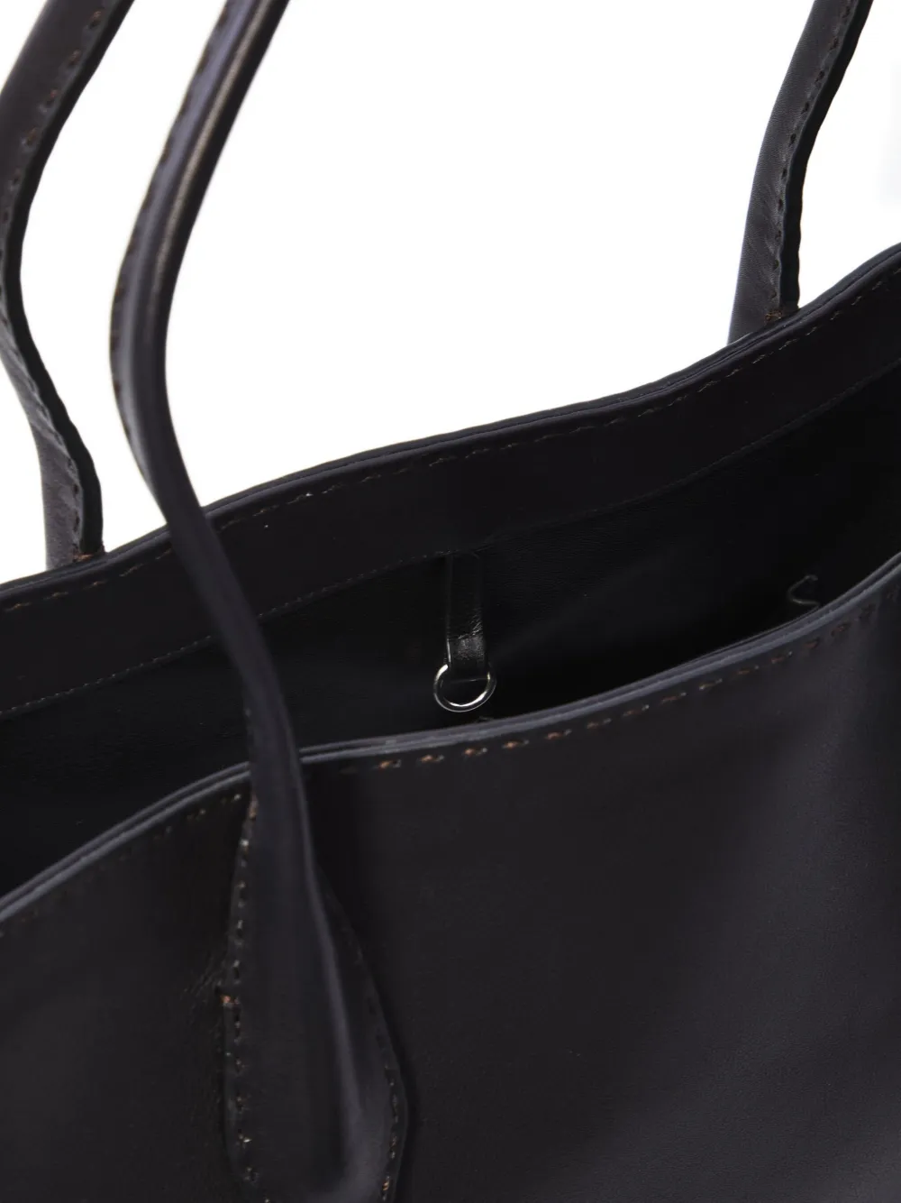 The Row Alger leren shopper Zwart