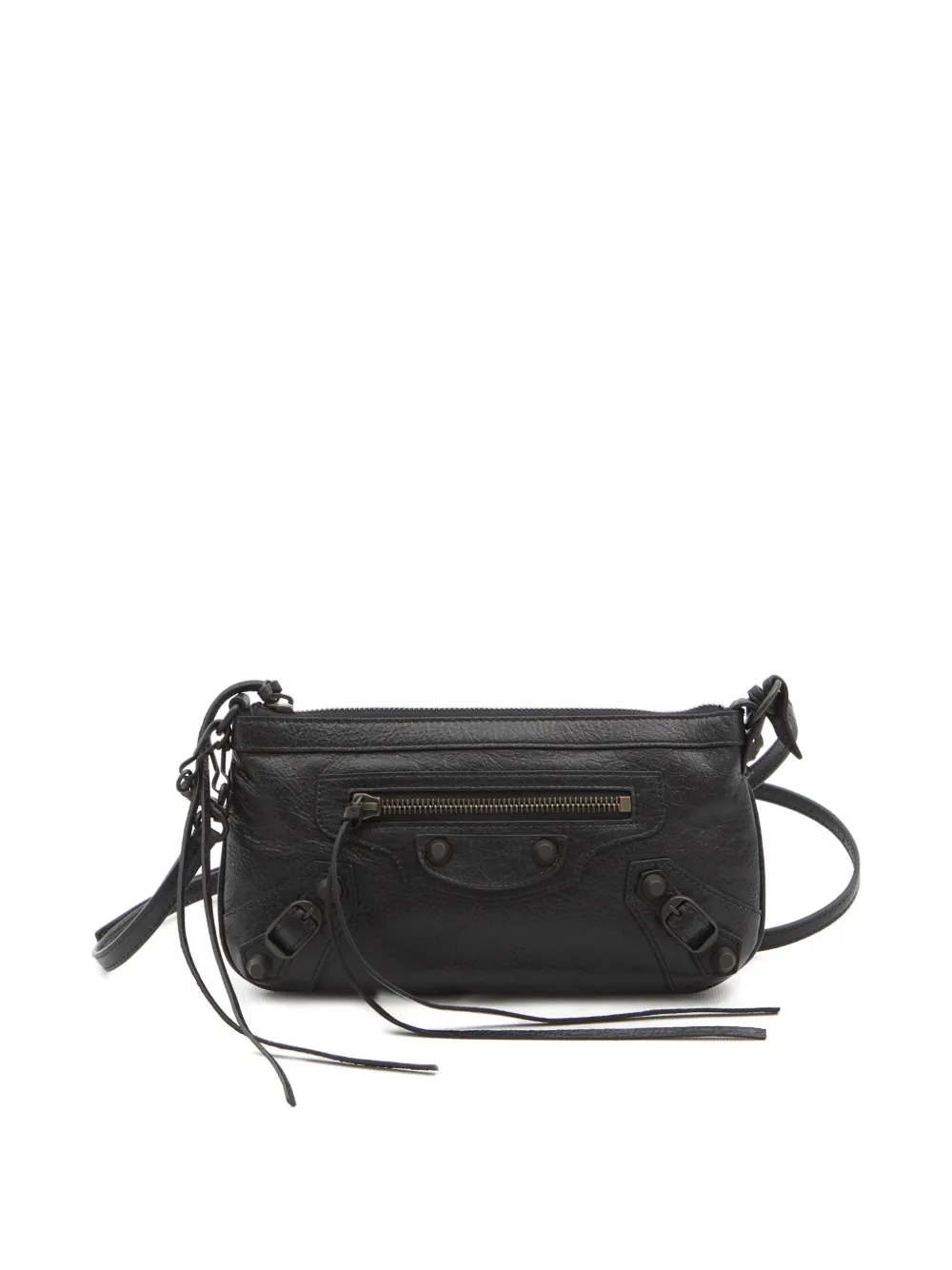 Balenciaga Le City Leather Shoulder Bag In Black
