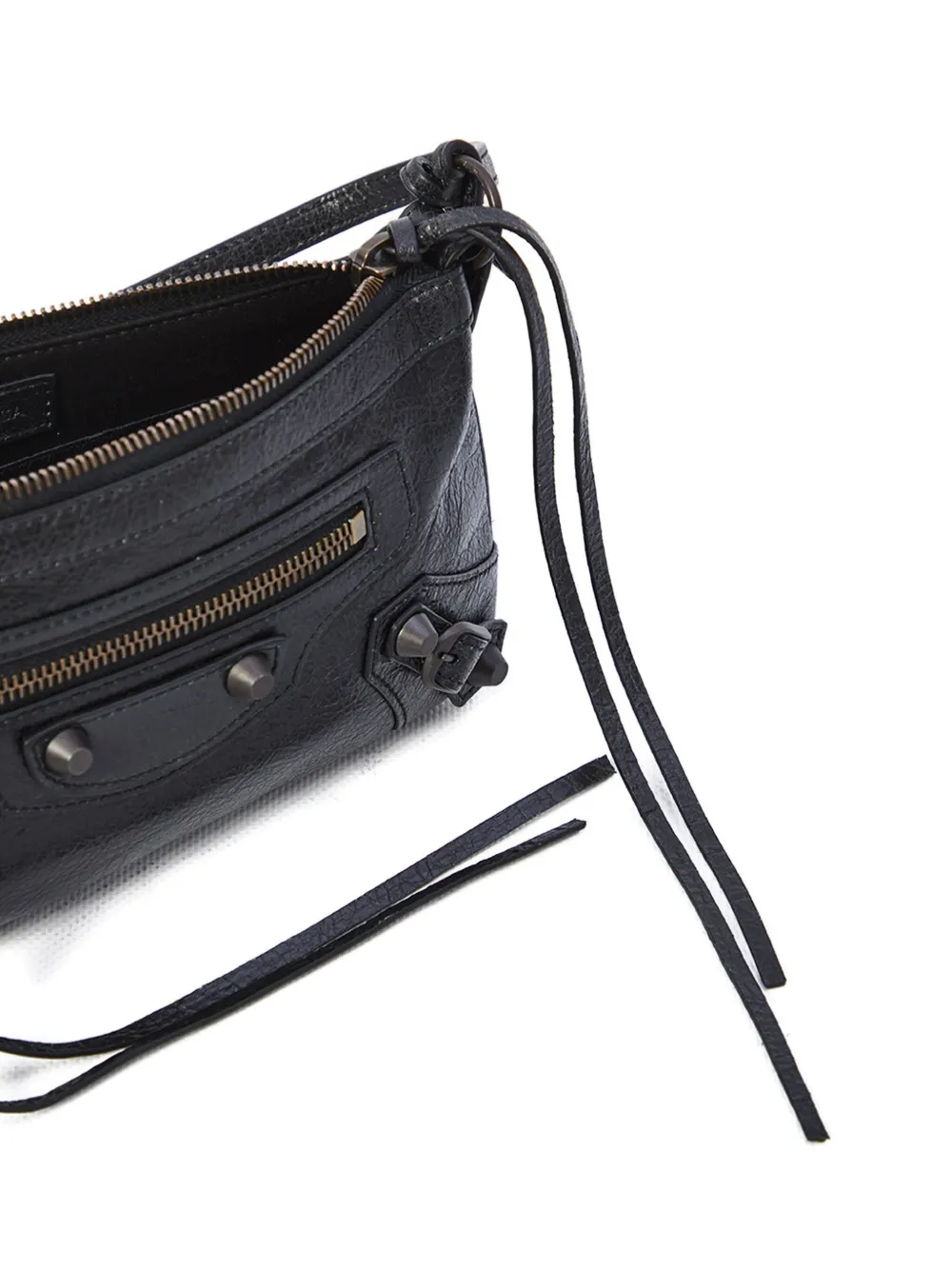 Balenciaga Le City Leather Shoulder Bag In Black