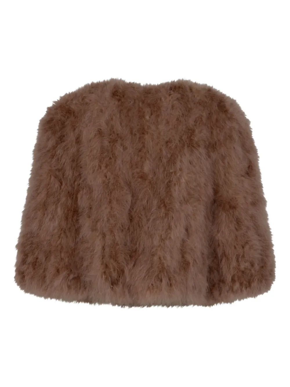 Yves Salomon Plumes zijden jack Bruin