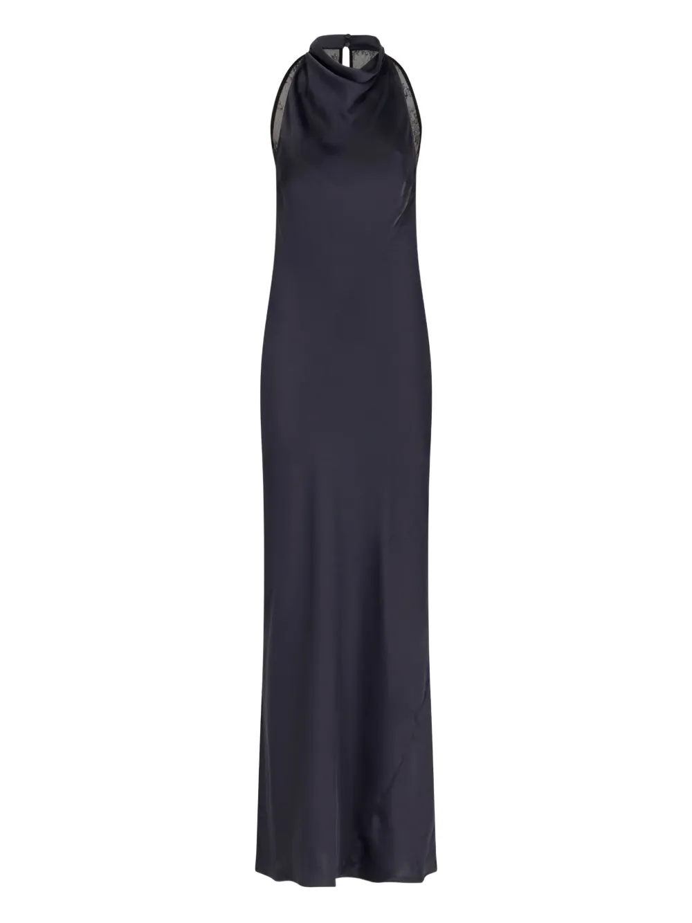 Rotate Birger Christensen Lace-panel Maxi Dress In Blue