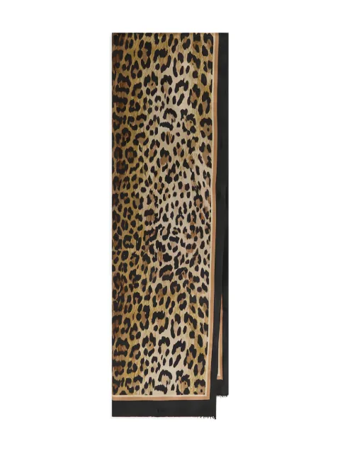MALIPARMI leopard-print fringed scarf