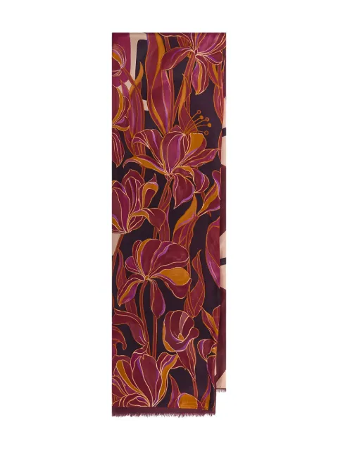MALIPARMI floral-print fringed scarf