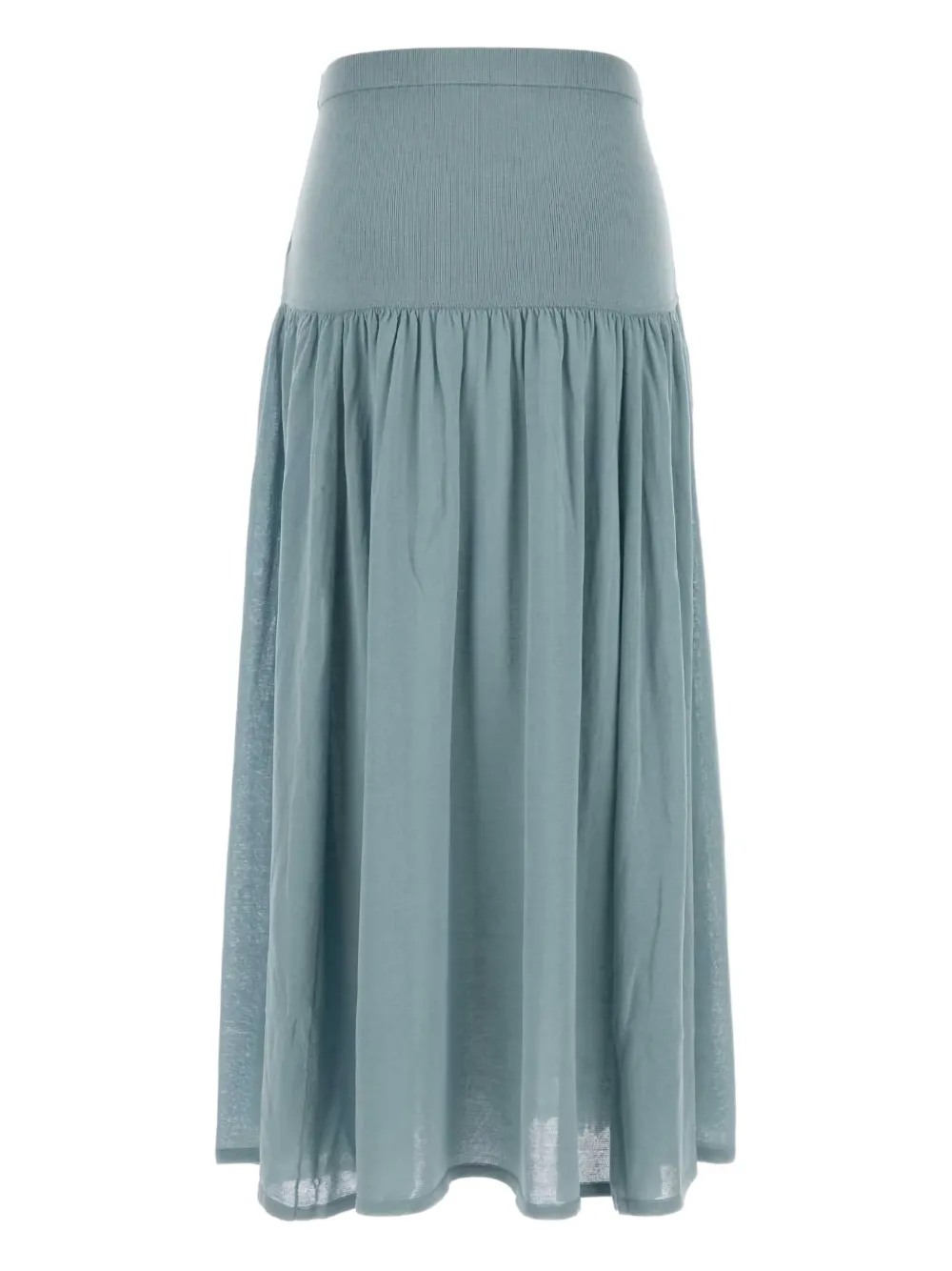 Zimmermann Light Blue Cotton Blend Hypnotic Skirt In Blue