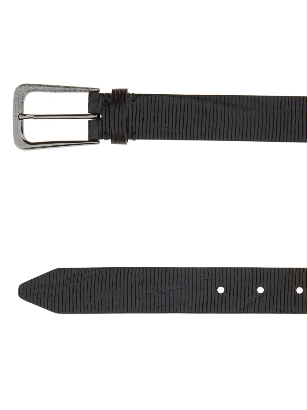 Brunello Cucinelli leather buckle belt - Bruin