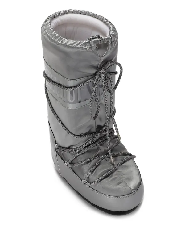 Moon Boot Icon Glance lace-up Boot | Grey | FARFETCH