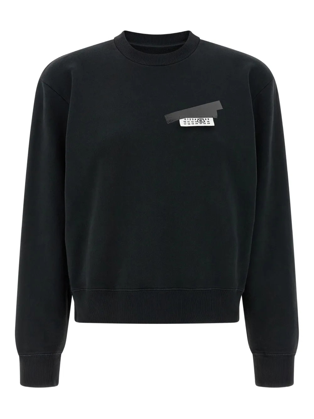 Mm6 Maison Margiela Numeric Signature Sweatshirt Crew Neck Style In Black