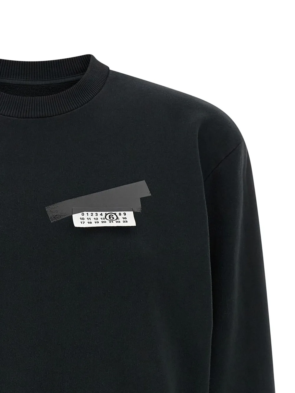 Mm6 Maison Margiela Numeric Signature Sweatshirt Crew Neck Style In Black