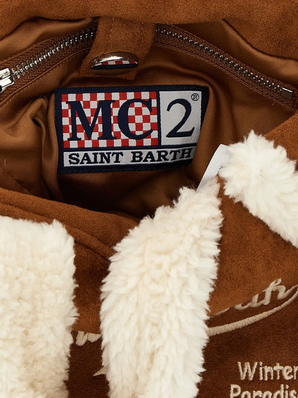 MC2 Saint Barth Vanity mini-shopper met lammy afwerking Bruin
