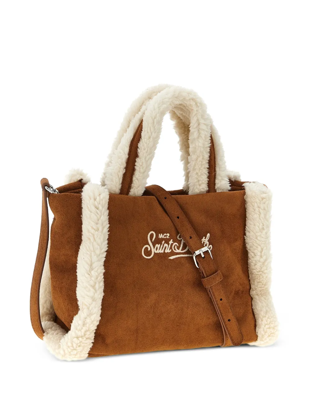 MC2 Saint Barth Vanity mini-shopper met lammy afwerking - Bruin