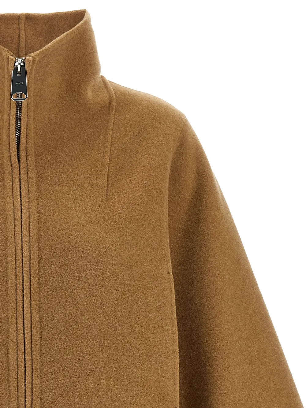 Khaite Garrett High-neck Bomber Jacket In Brown