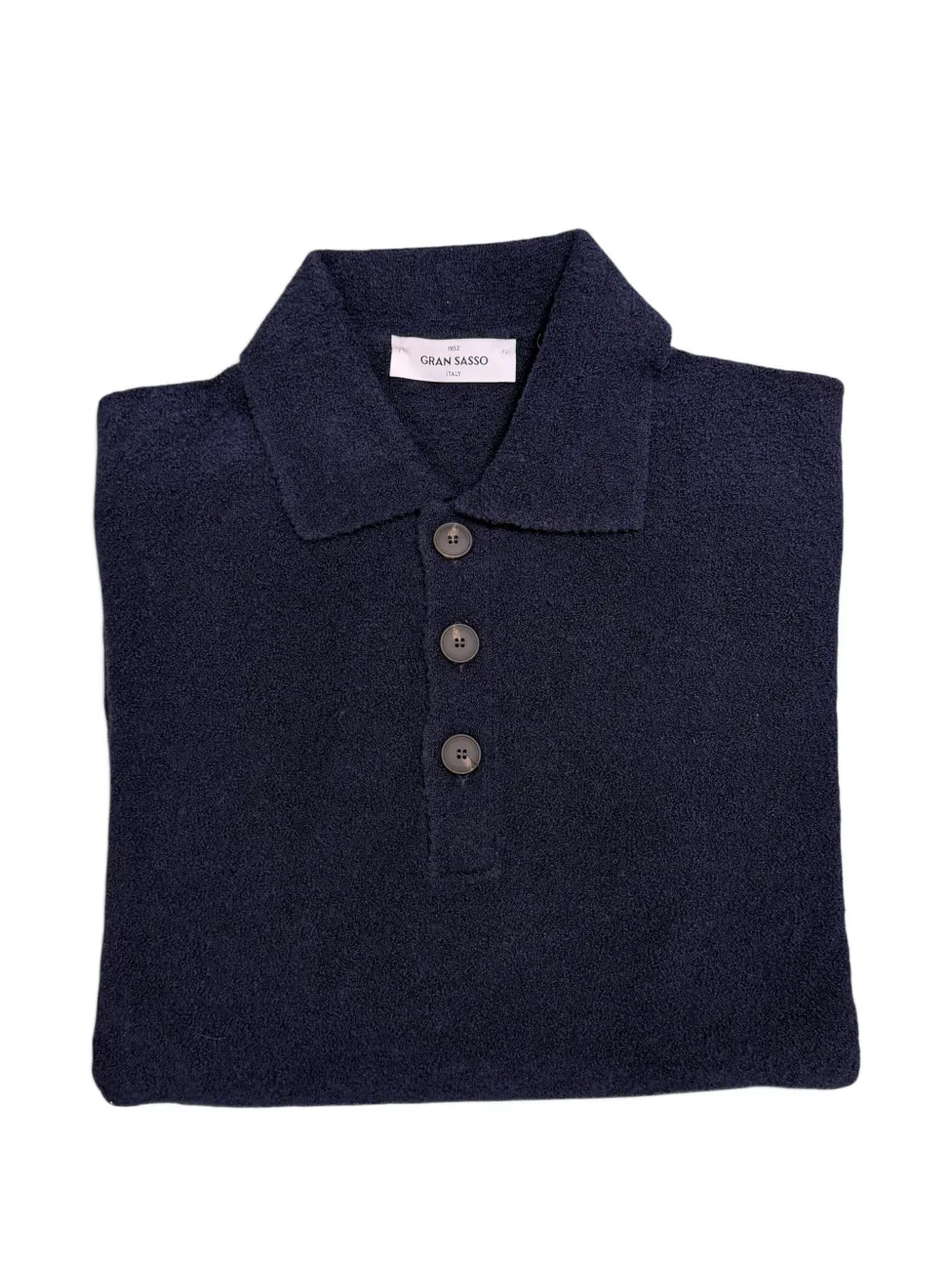Gran Sasso bouclé-knit polo sweater - Blu