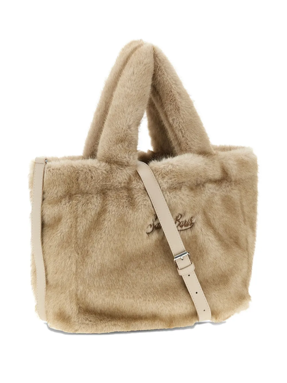 Mc2 Saint Barth Colette Shearling-effect Tote Bag In Neutral