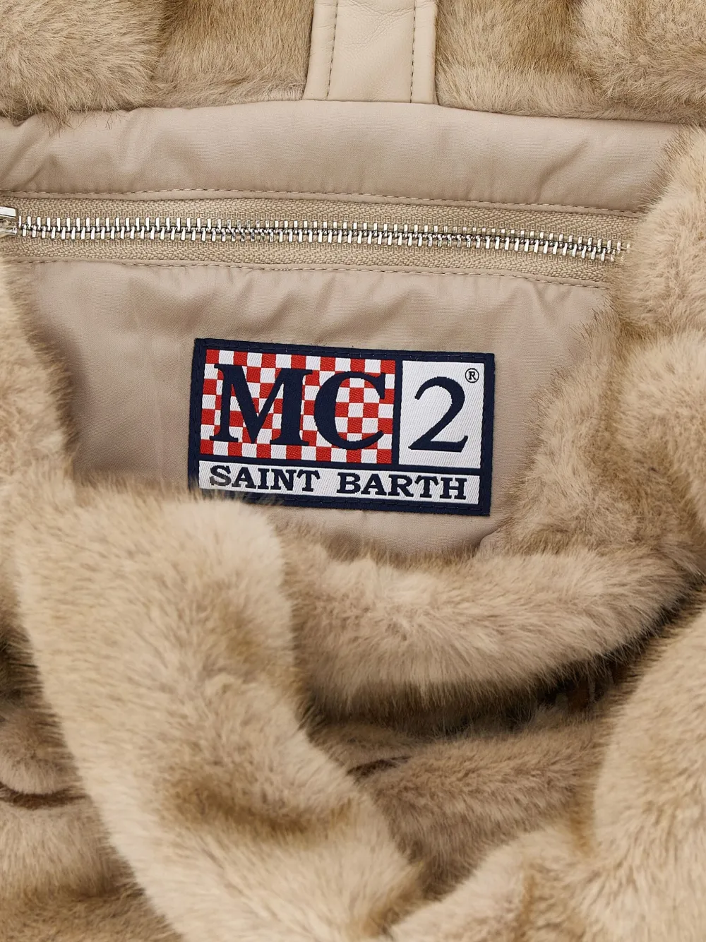 Mc2 Saint Barth Colette Shearling-effect Tote Bag In Neutral