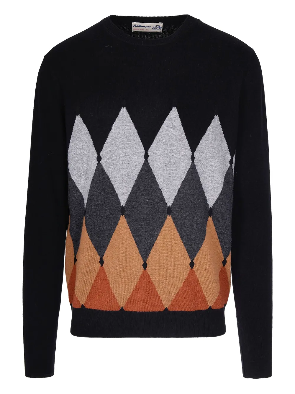 Ballantyne argyle pattern sweater | Black | Image 1