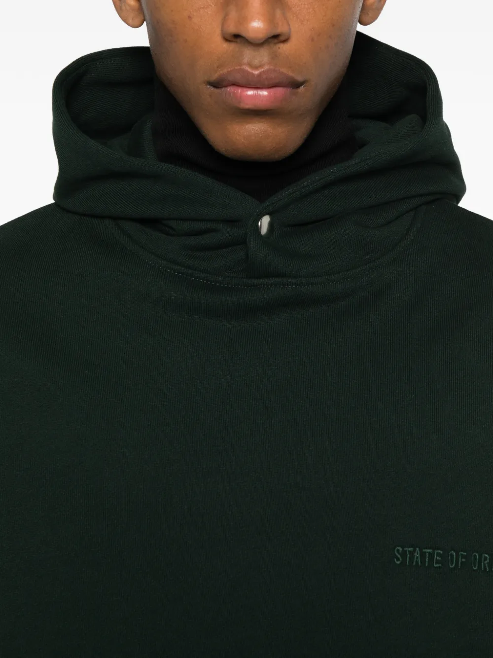 State Of Order Embroidered Hoodie In Green