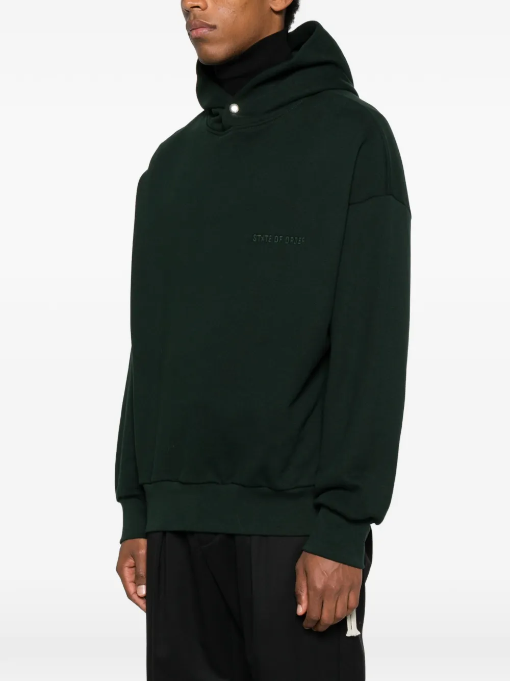 State Of Order Embroidered Hoodie In Green