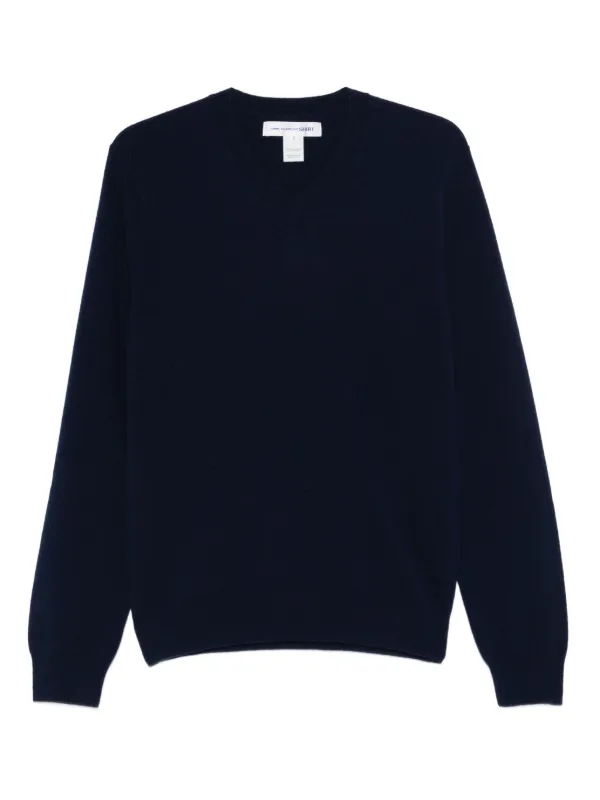 COMME des GARÇONS HOMME 黒 Vネックニットセーター Comme Des Garçons Homme Vネック セーター | ブルー | FARFETCH JP