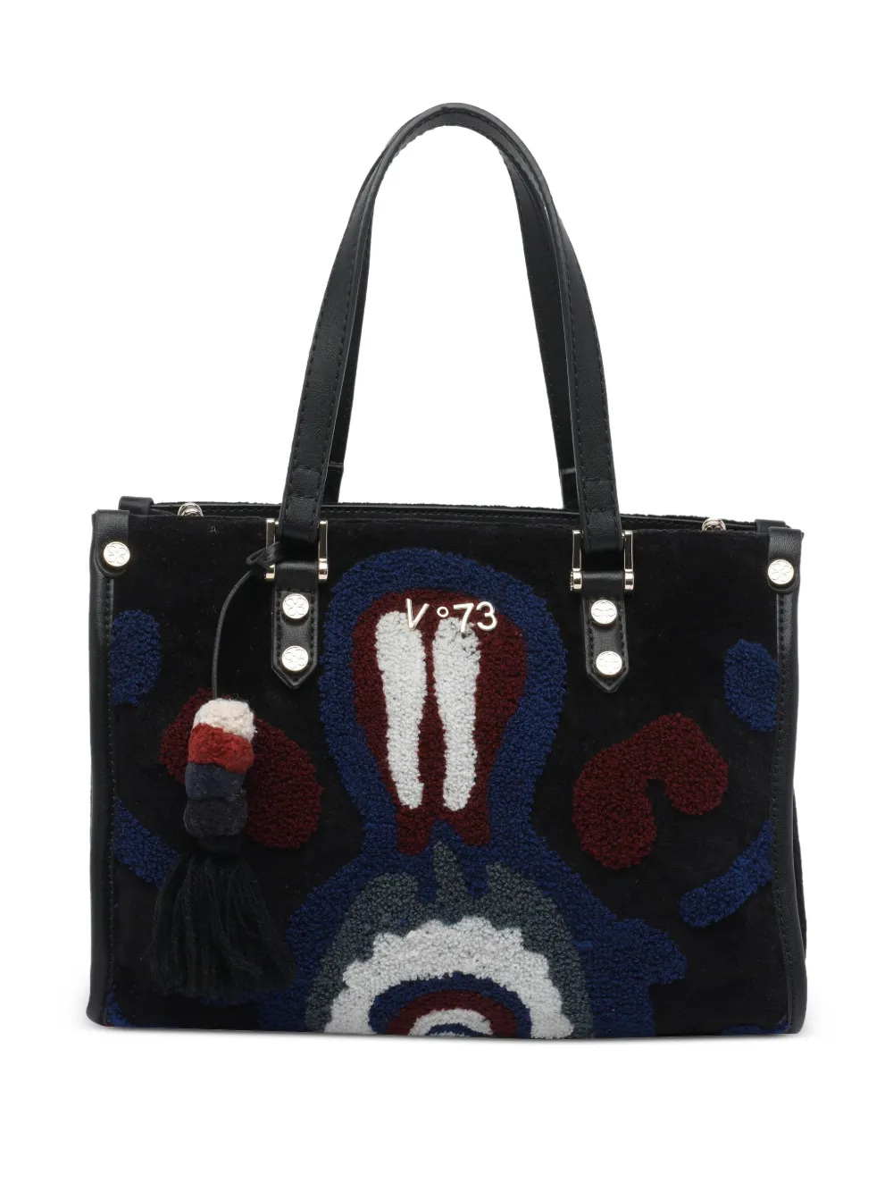 V°73 logo-plaque tote bag | Black | Image 1