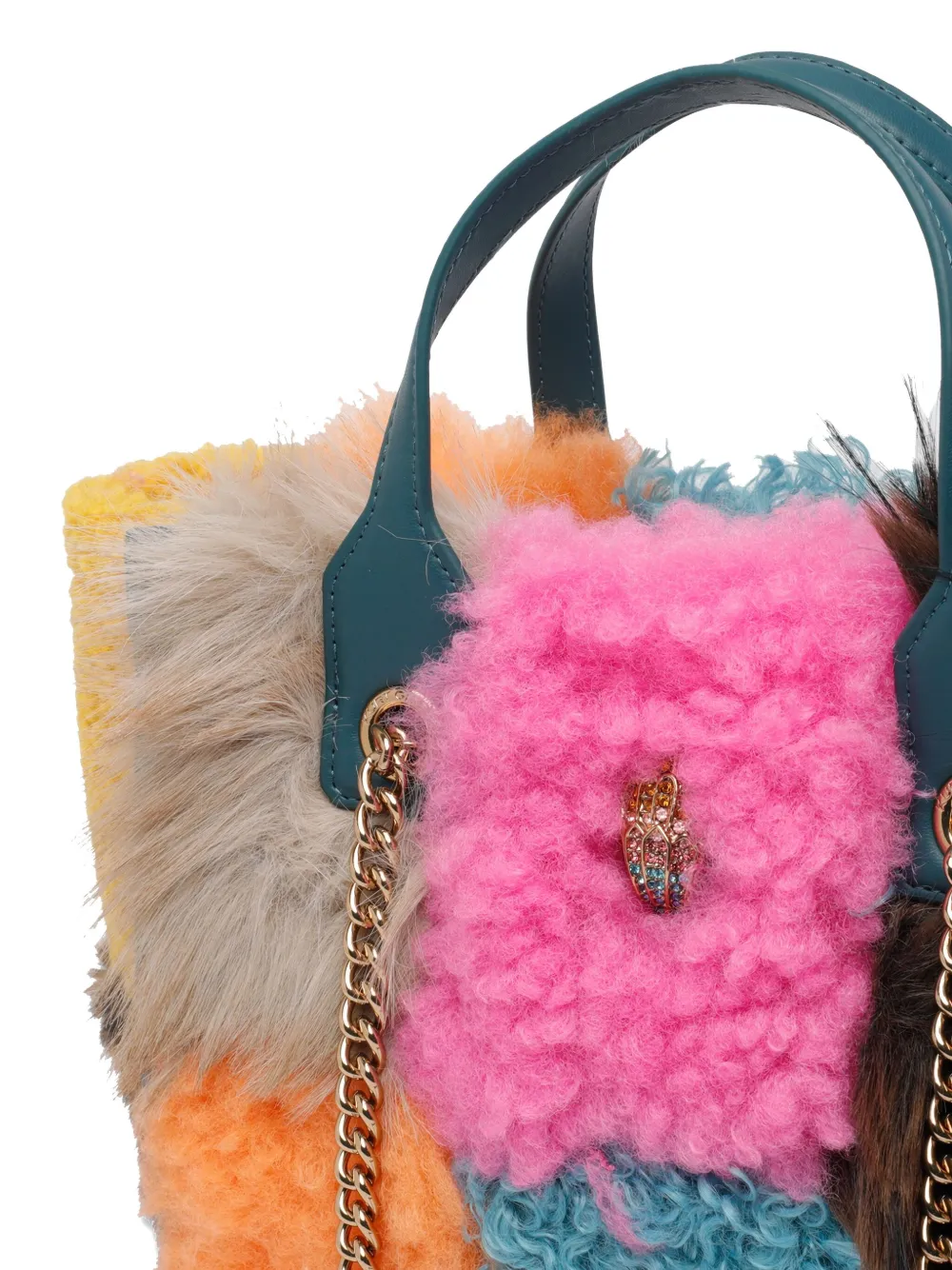 Kurt Geiger Hoxton Faux-fur Chain Tote Bag In Neutral