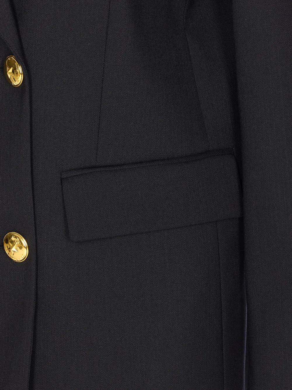 Pinko Double Breasted Jacket Gold Tone Buttons In Black