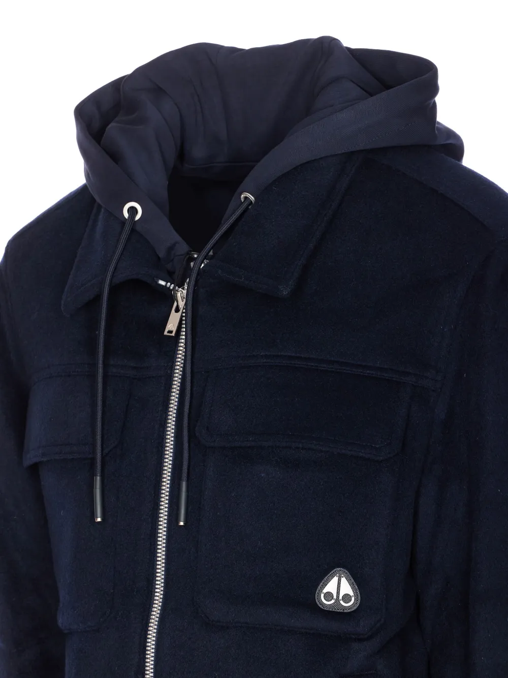 Moose Knuckles Snowdon jack met capuchon en dubbele rits Blauw