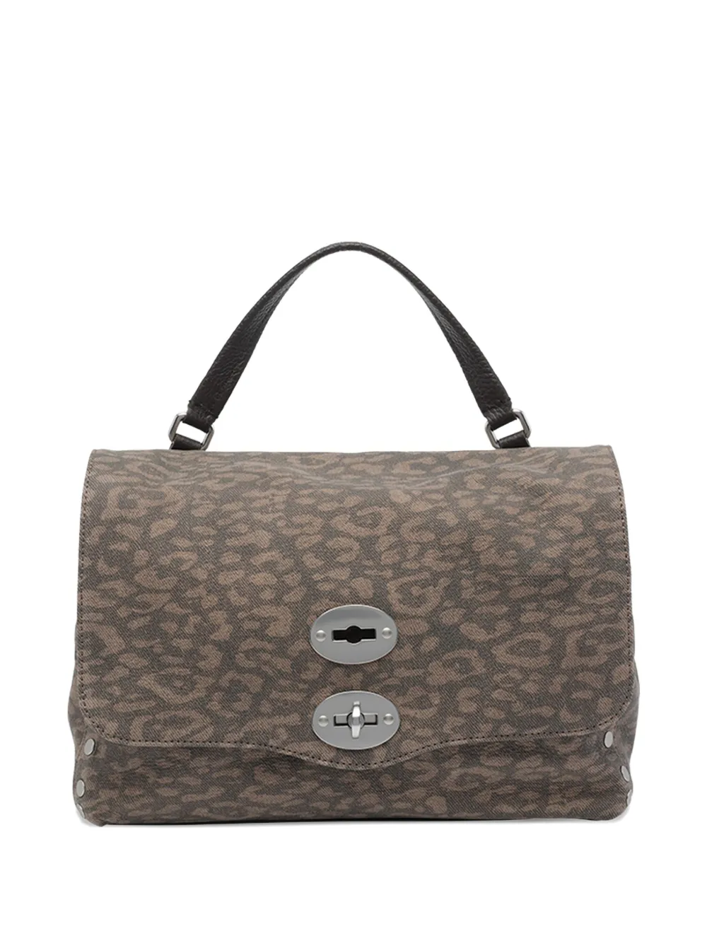 Zanellato Postina turn-lock animal-print tote bag - Marrone
