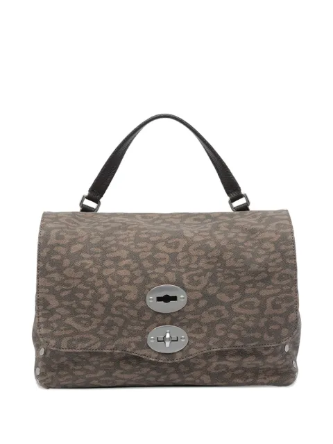 Zanellato Postina turn-lock animal-print tote bag