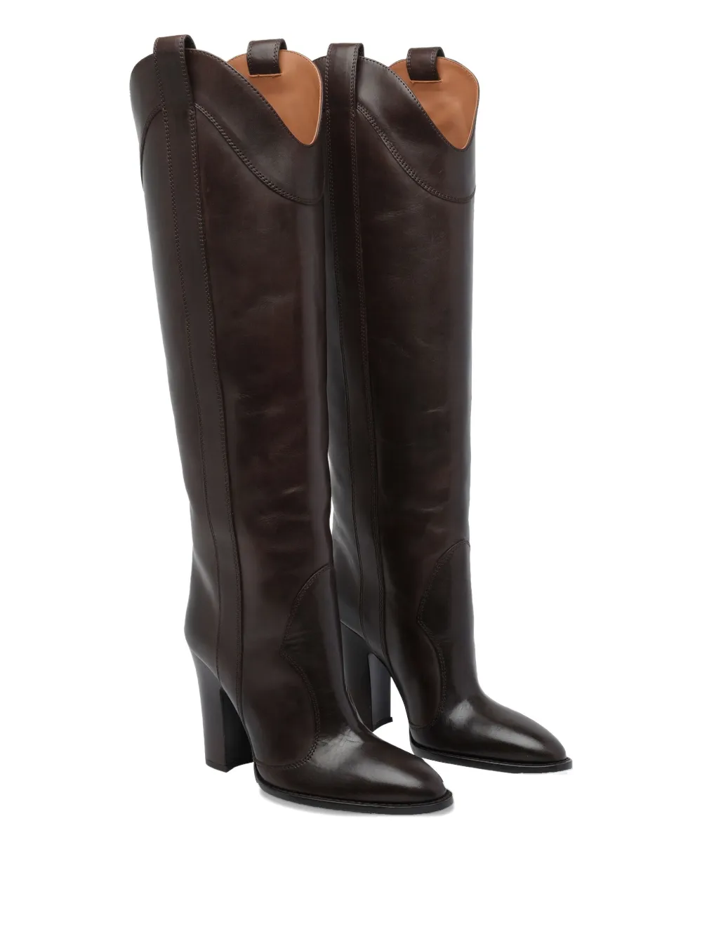 Paris Texas 100mm Lavinia Pointed Over-the-knee Boots In Brown