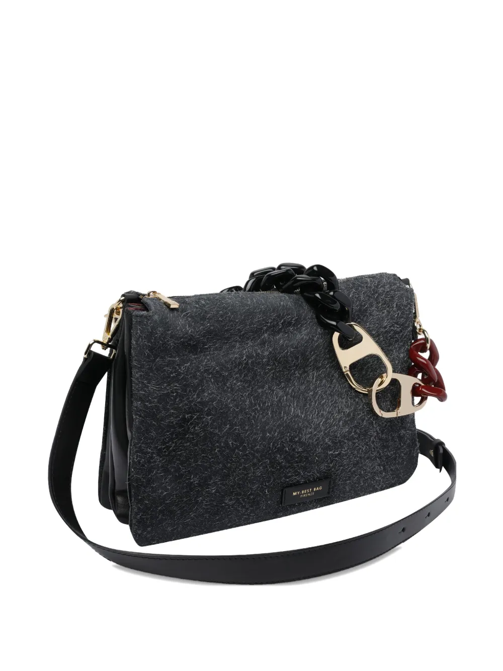My Best Bag Logo-patch Chain Shoulder Bag In Black
