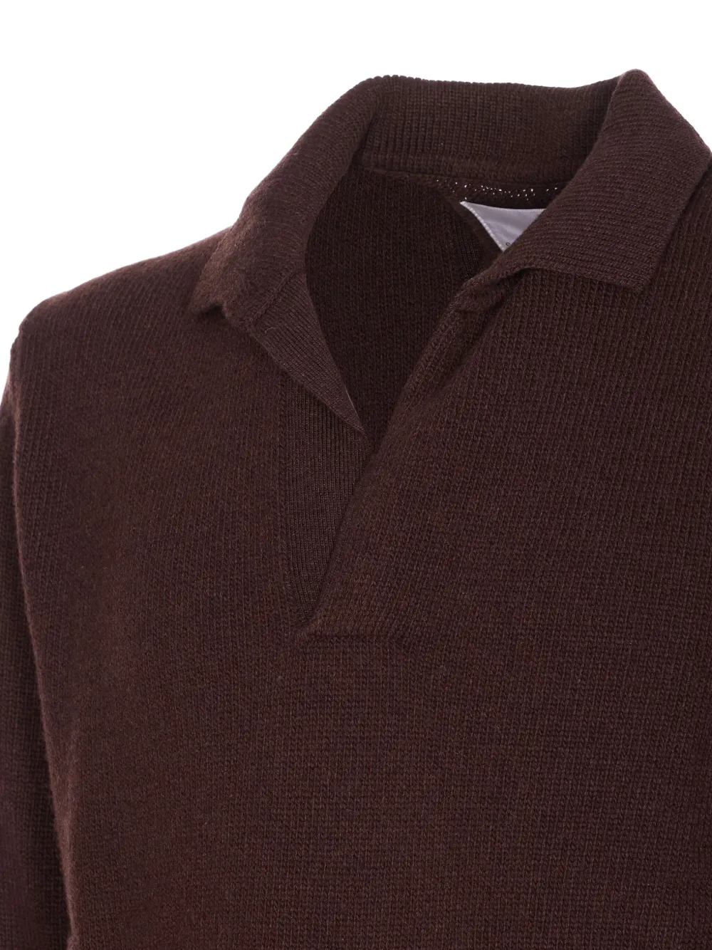 Seven Gauge Long-sleeves V-neck Sweater In Burgundy