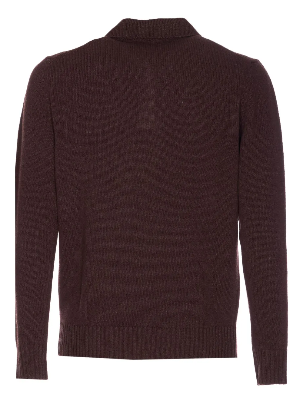 Seven Gauge Long-sleeves V-neck Sweater In Burgundy