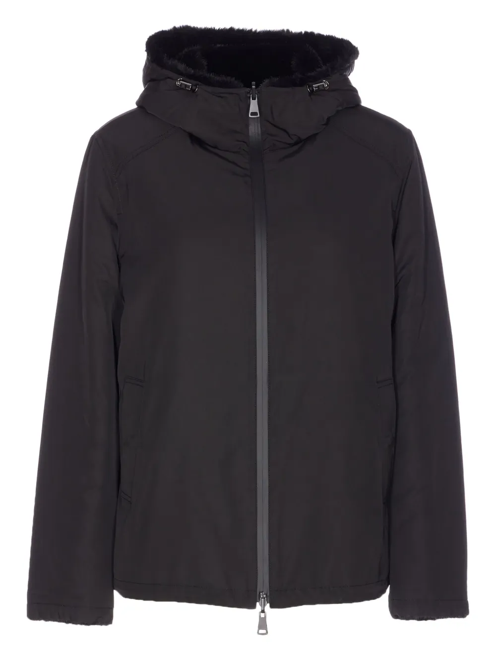 Lou Andrea Reversible Zip-closure Jacket In Black