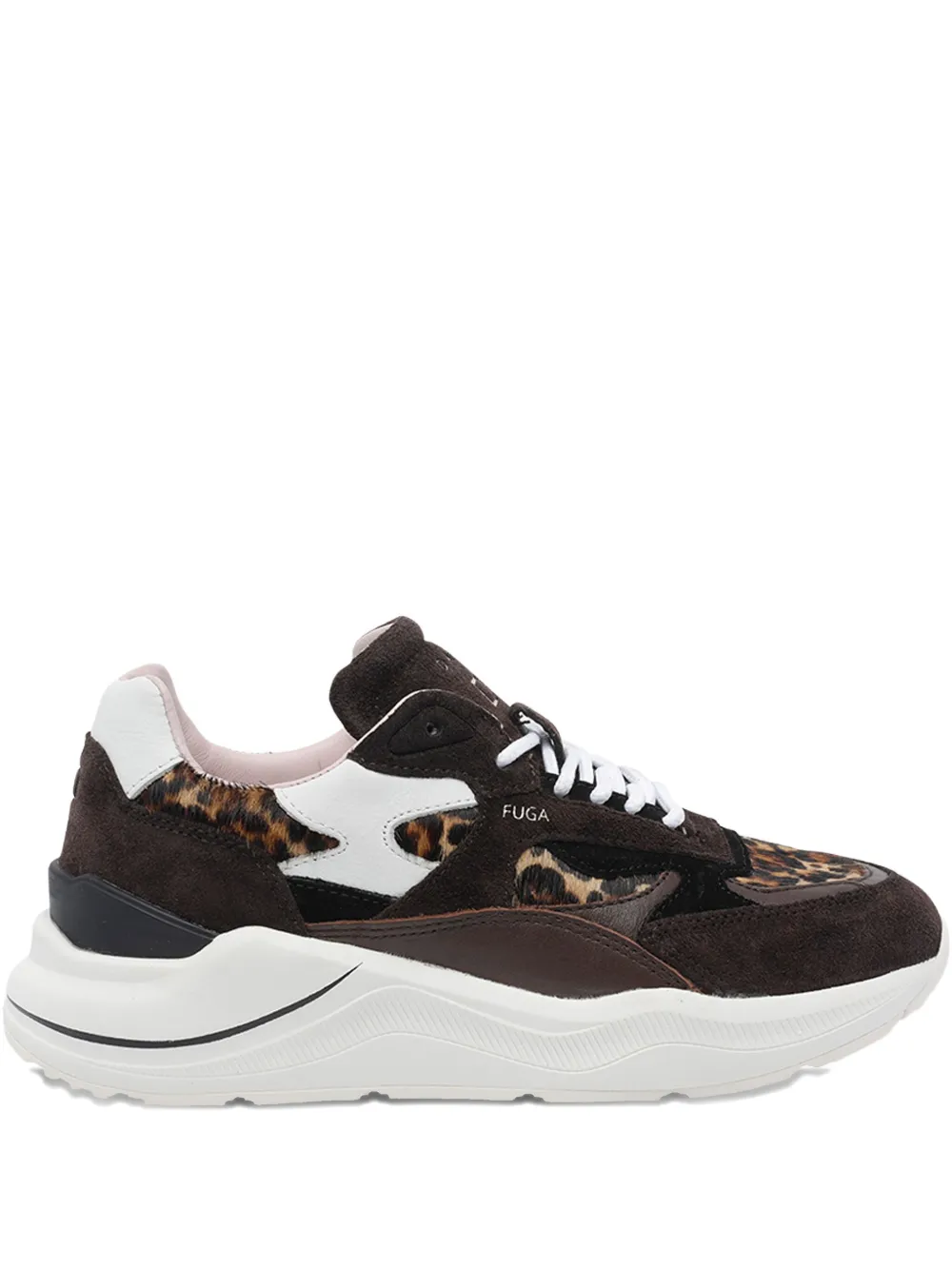 Date Fuga Leopard-pattern Sneakers In Brown