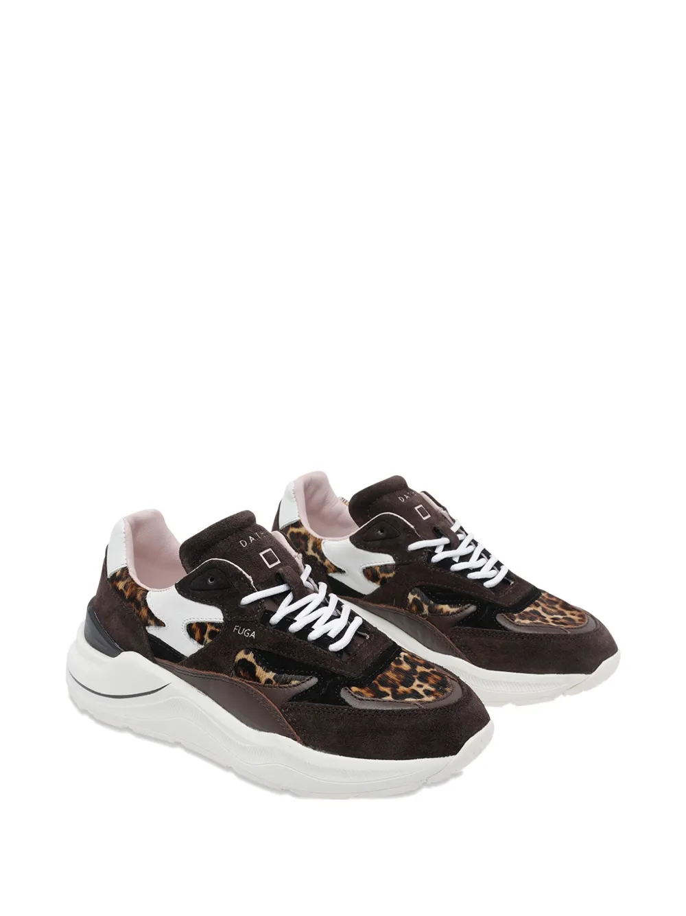Date Fuga Leopard-pattern Sneakers In Brown