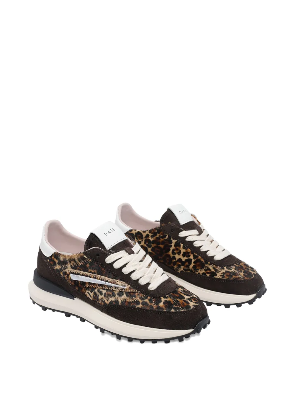 Date Athleta Sneakers In Animalier Suede And Leather In Brown