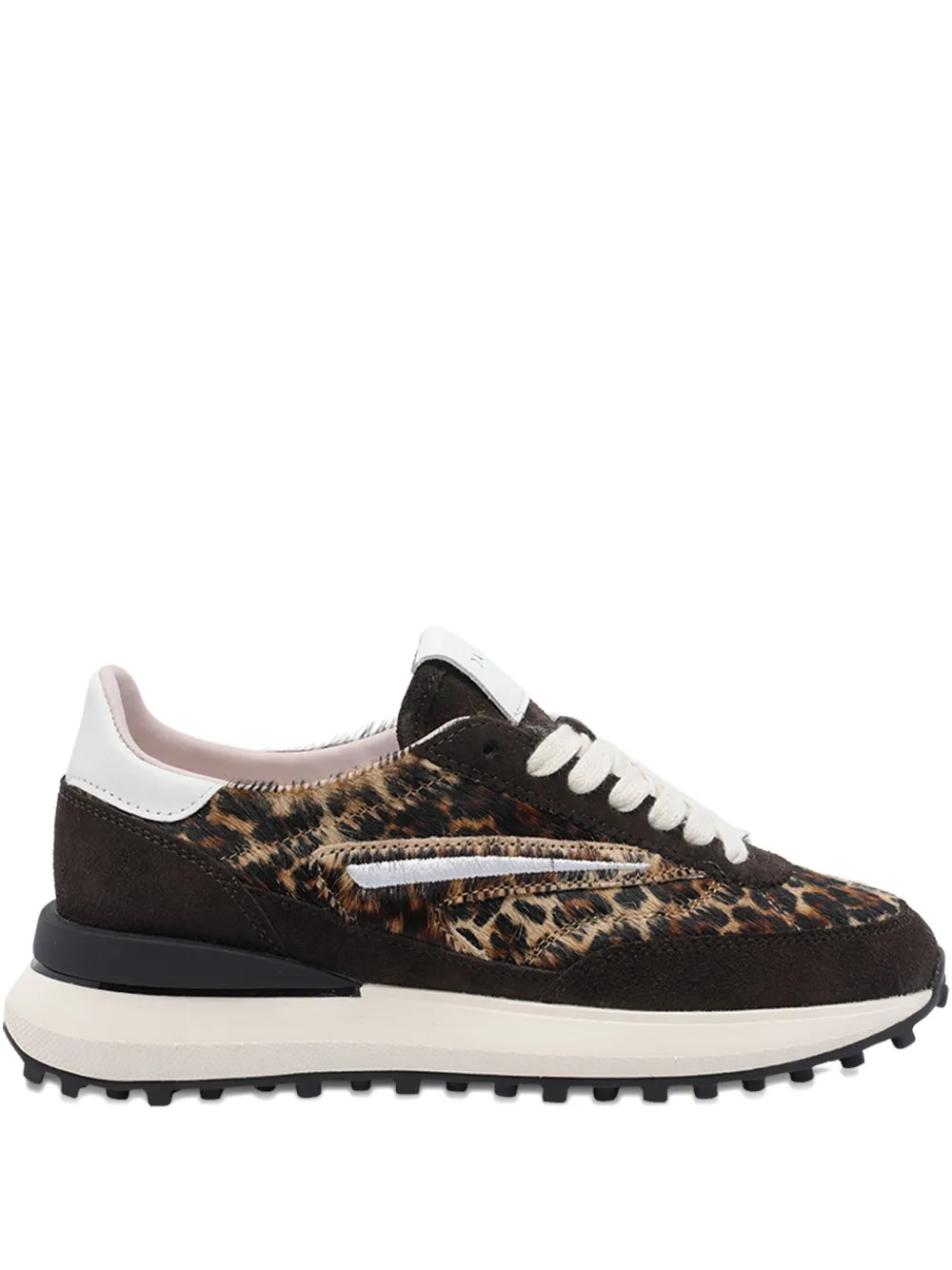 Date Athleta Sneakers In Animalier Suede And Leather In Brown