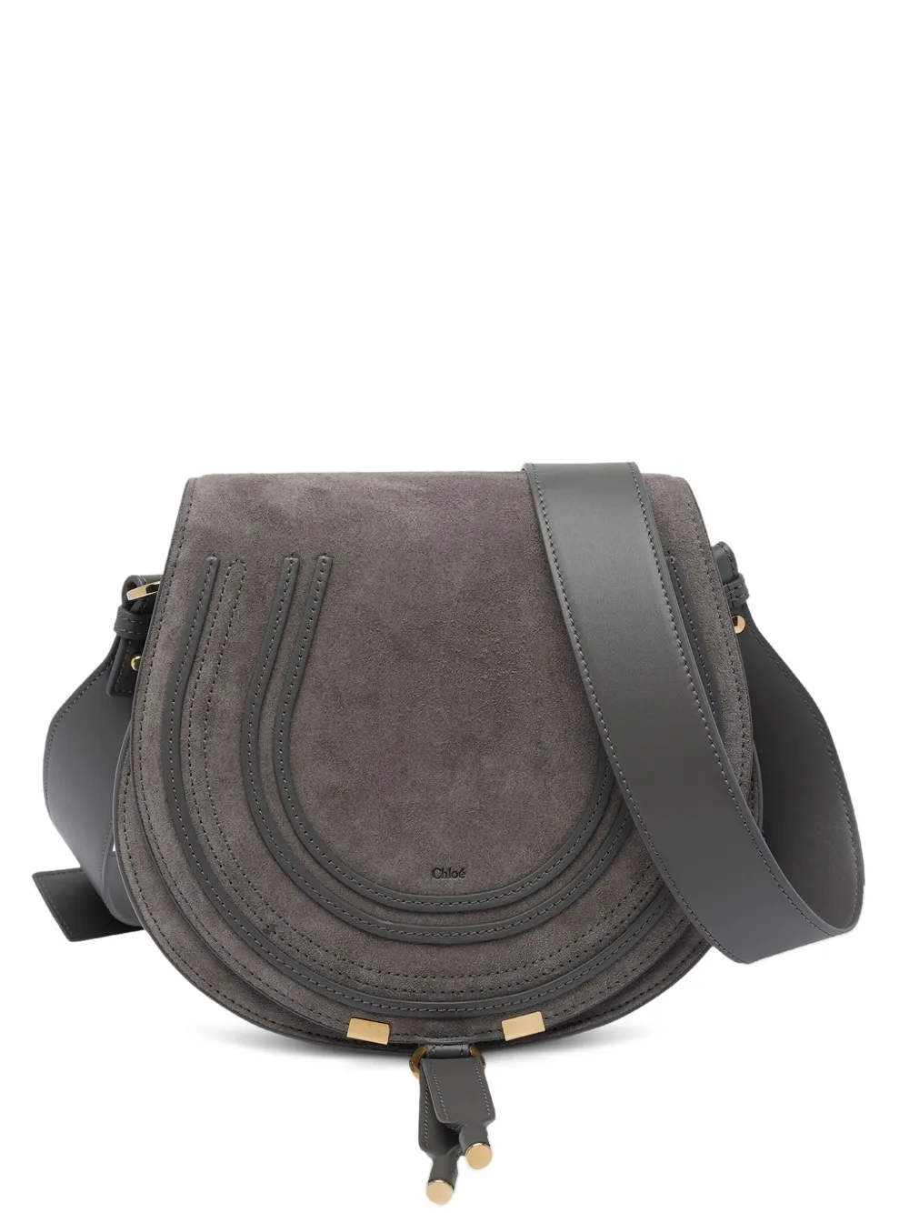 Chloé Marcie suede crossbody bag - Grigio