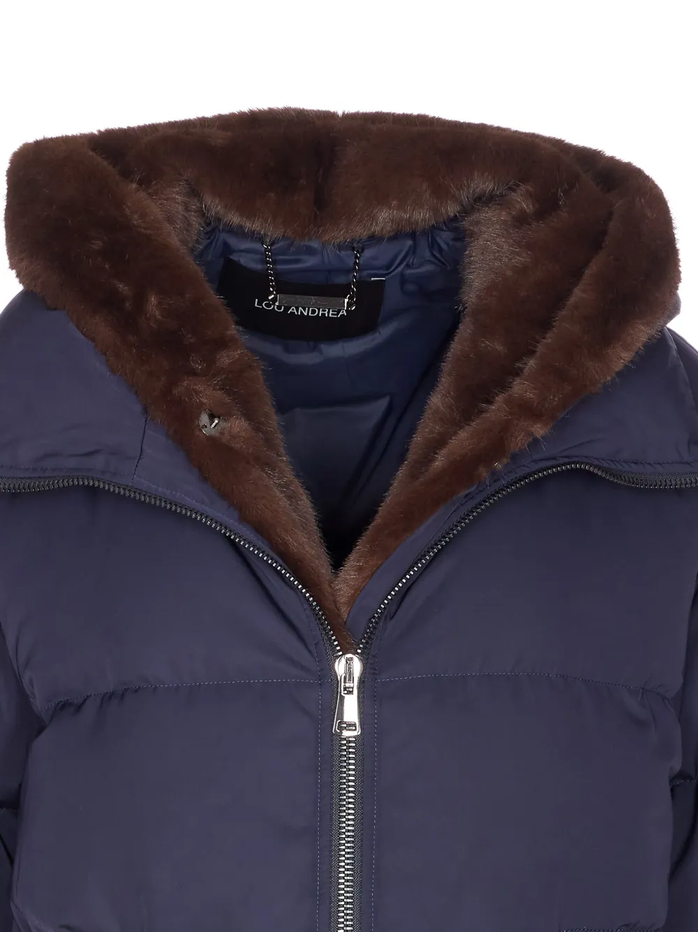 Lou Andrea Removable-hood Padded Jacket In Blue